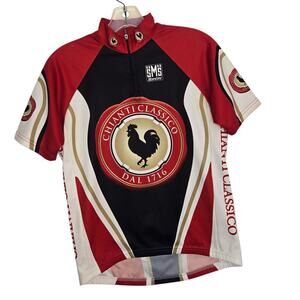 SMS Santini Chianti Classico Men Cycling Jersey Italy Rooster Red Pockets Small